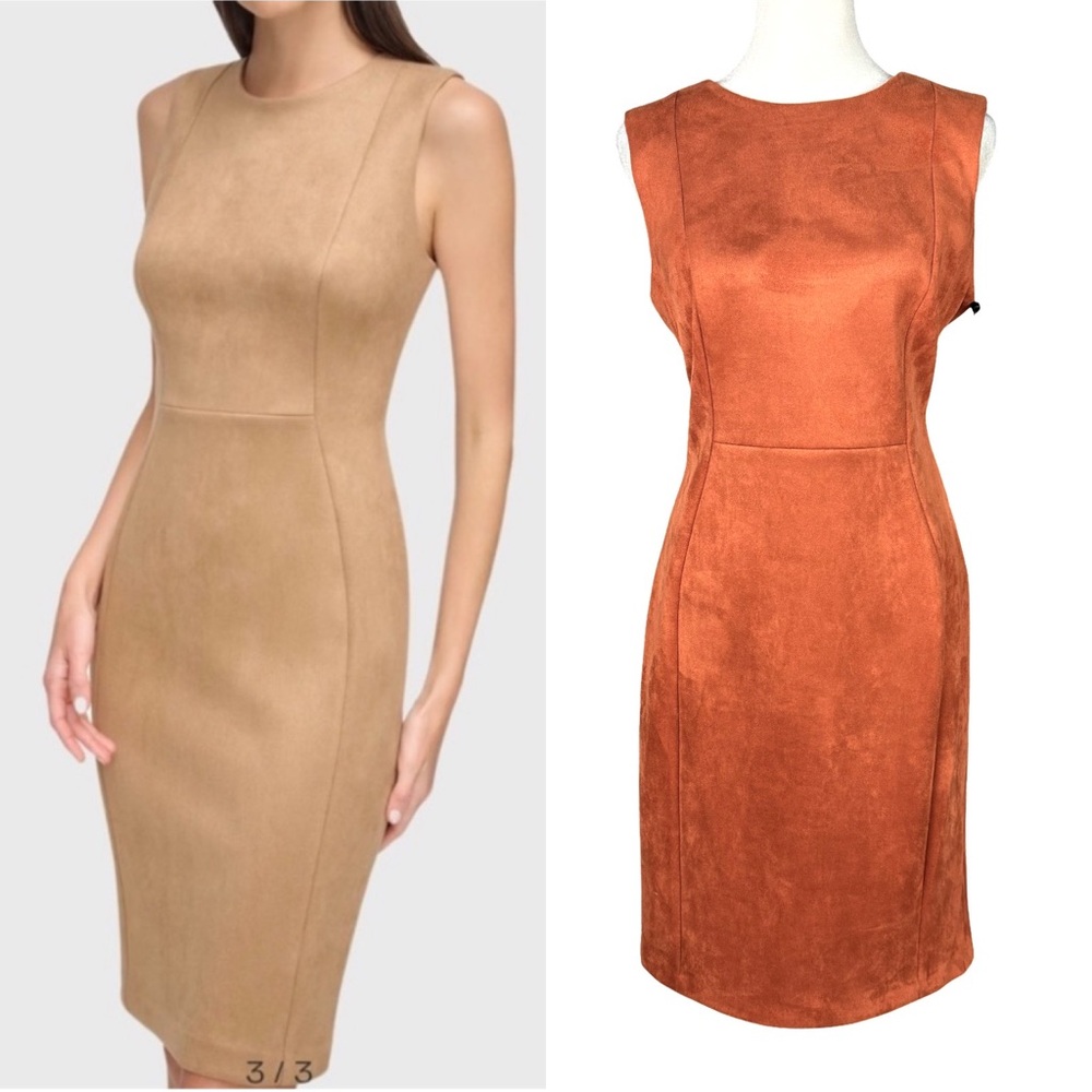 Calvin Klein Tan and Rust Midi Dresses